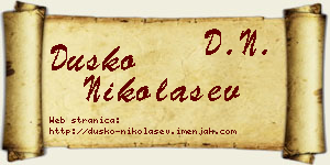 Duško Nikolašev vizit kartica
